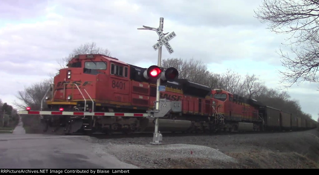 BNSF coal train DPUs